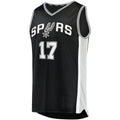 S.Antonio Spurs #17 Doug McDermott Supporters Branded  2021-22 Fast Break Replica Jersey Black Stitched American Basketball Jersey