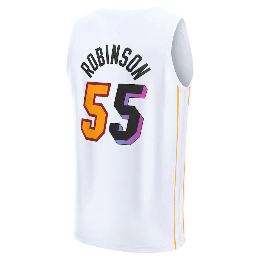 M.Heat #55 Duncan Robinson Supporters Branded 2022-23 Fastbreak Jersey City Edition White Stitched American Basketball Jersey