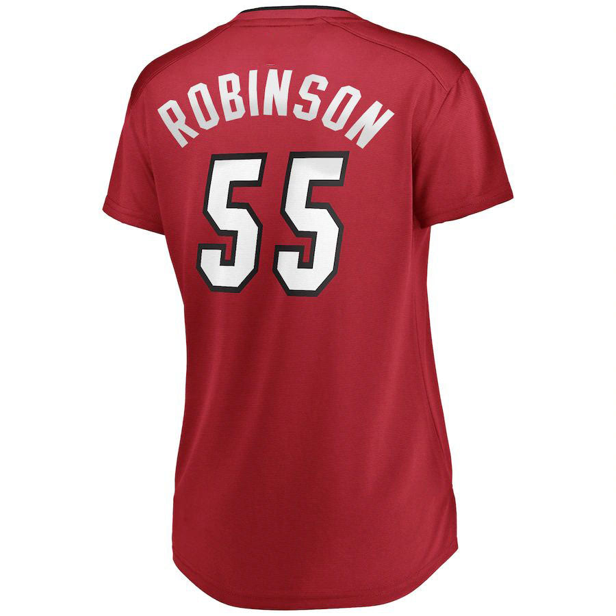M.Heat #55 Duncan Robinson Supporters Branded Women's Fast Break Player Jersey Statement Edition Maroon Stitched American Basketball Jersey
