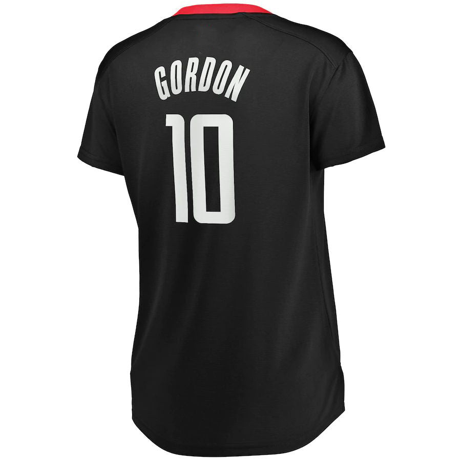 H.Rockets #10 Eric Gordon Supporters Branded Women's Fast Break Player Replica Jersey Statement Edition Black Stitched American Basketball Jersey