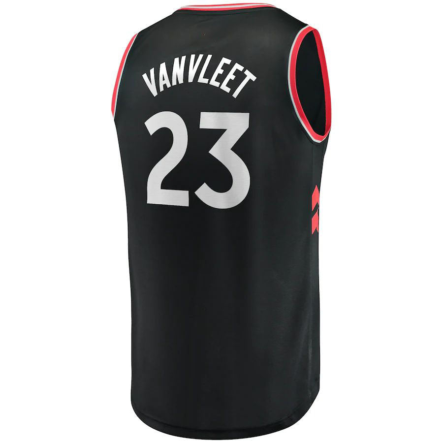 T.Raptors #23 Fred VanVleet Supporters Branded Fast Break Replica Player Jersey Black Statement Edition Stitched American Basketball Jersey