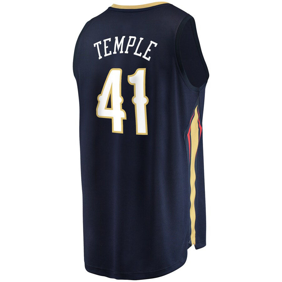 NO.Pelicans #41 Garrett Temple Supporters Branded  2021-22 Fast Break Replica Jersey Icon Edition Navy Stitched American Basketball Jersey