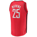 H.Rockets #25 Garrison Mathews Supporters Branded 2021-22 Fast Break Replica Jersey Icon Edition Red Stitched American Basketball Jersey