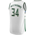 M.Bucks #34 Giannis Antetokounmpo Supporters Branded Fast Break Replica Jersey White Association Edition Stitched American Basketball Jersey