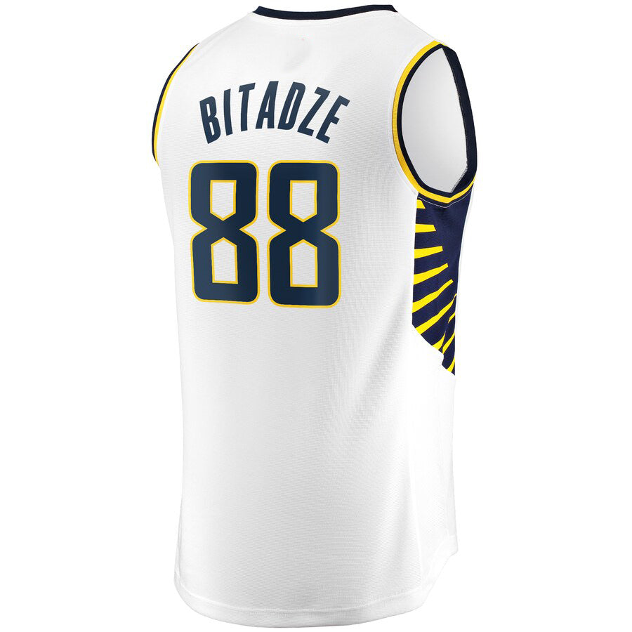 IN.Pacers #88 Goga Bitadze Supporters Branded Fast Break Player Replica Jersey Association Edition White Stitched American Basketball Jersey