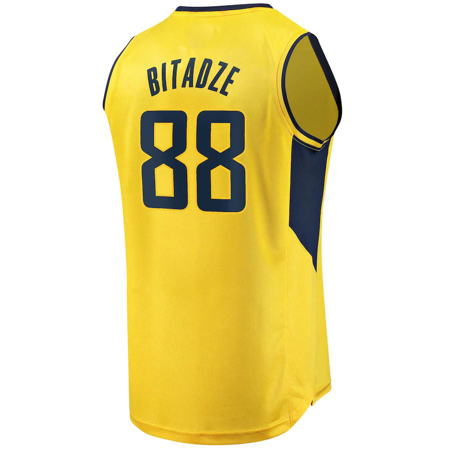 IN.Pacers #88 Goga Bitadze Supporters Branded Youth Fast Break Replica Player Jersey Statement Edition Gold Stitched American Basketball Jersey