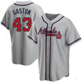 Atlanta Braves #43 Cito Gaston Gray Road Jersey Stitches Baseball Jerseys