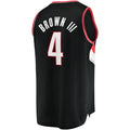 P.Trail Blazers #4 Greg Brown III Supporters Branded 2021-22 Fast Break Replica Jersey Icon Edition Black Stitched American Basketball Jersey