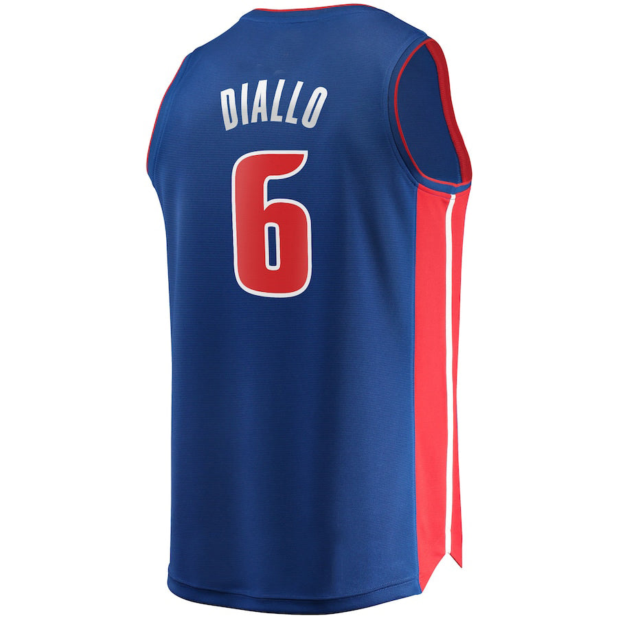 D.Pistons #6 Hamidou Diallo Supporters Branded 2021-22 Fast Break Replica Jersey Blue Stitched American Basketball Jersey