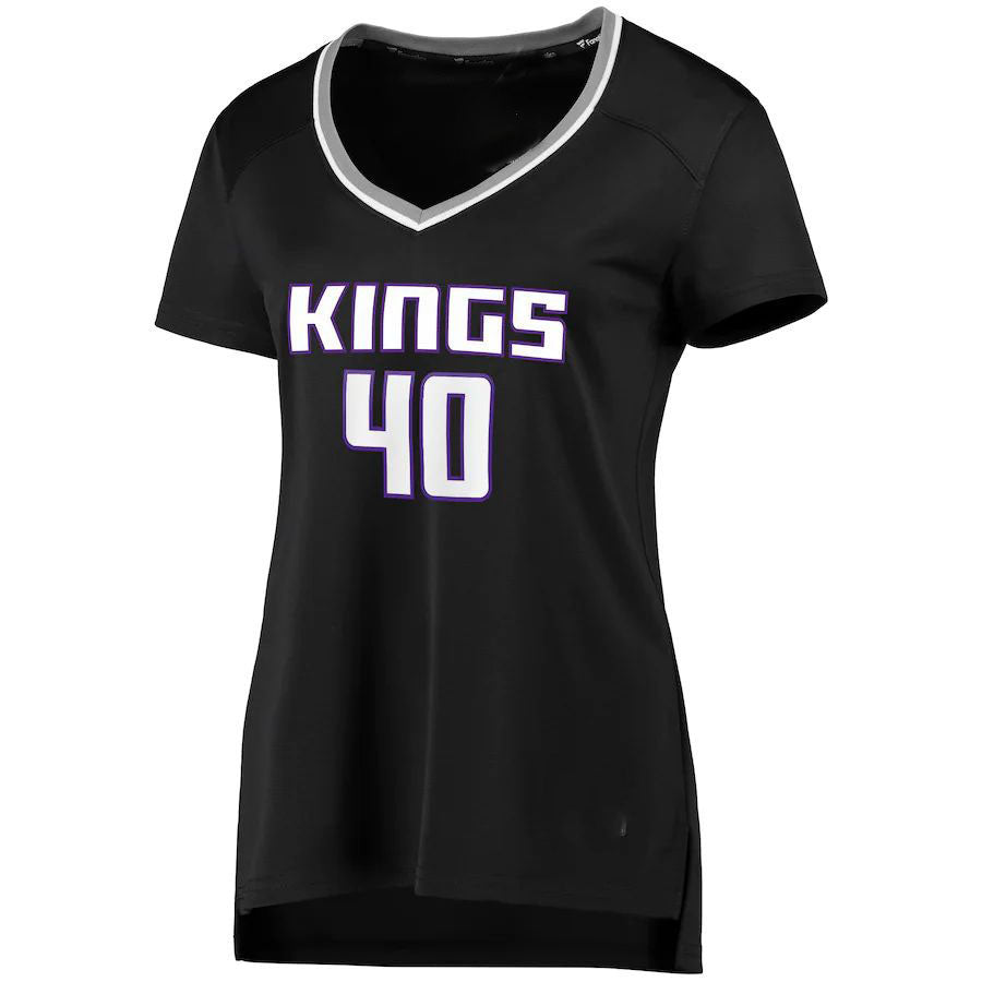 S.Kings #40 Harrison Barnes Supporters Branded Women's Fast Break Player Replica Jersey Statement Edition Black Stitched American Basketball Jersey