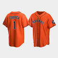 Baseball Houston Astros #1 Carlos Correa Orange Stitched Jersey