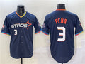 Houston Astros #3 Jeremy Pena Navy 2025 City Connect With Texas Patch Limited Stitched Baseball Jersey