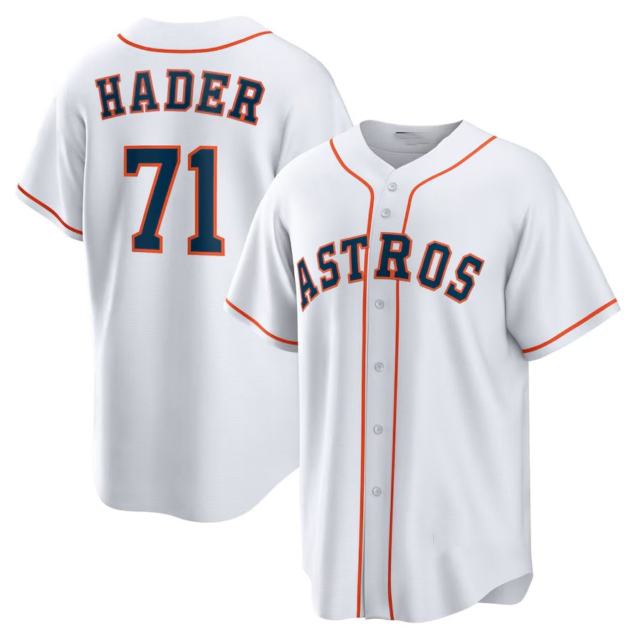 Houston Astros #71 Josh Hader Home Replica Player Jersey - White Stitched Baseball Jersey