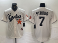 Houston Astros #7 CJ Stroud Cream Cactus Jack Cool Base Jersey Baseball Jerseys