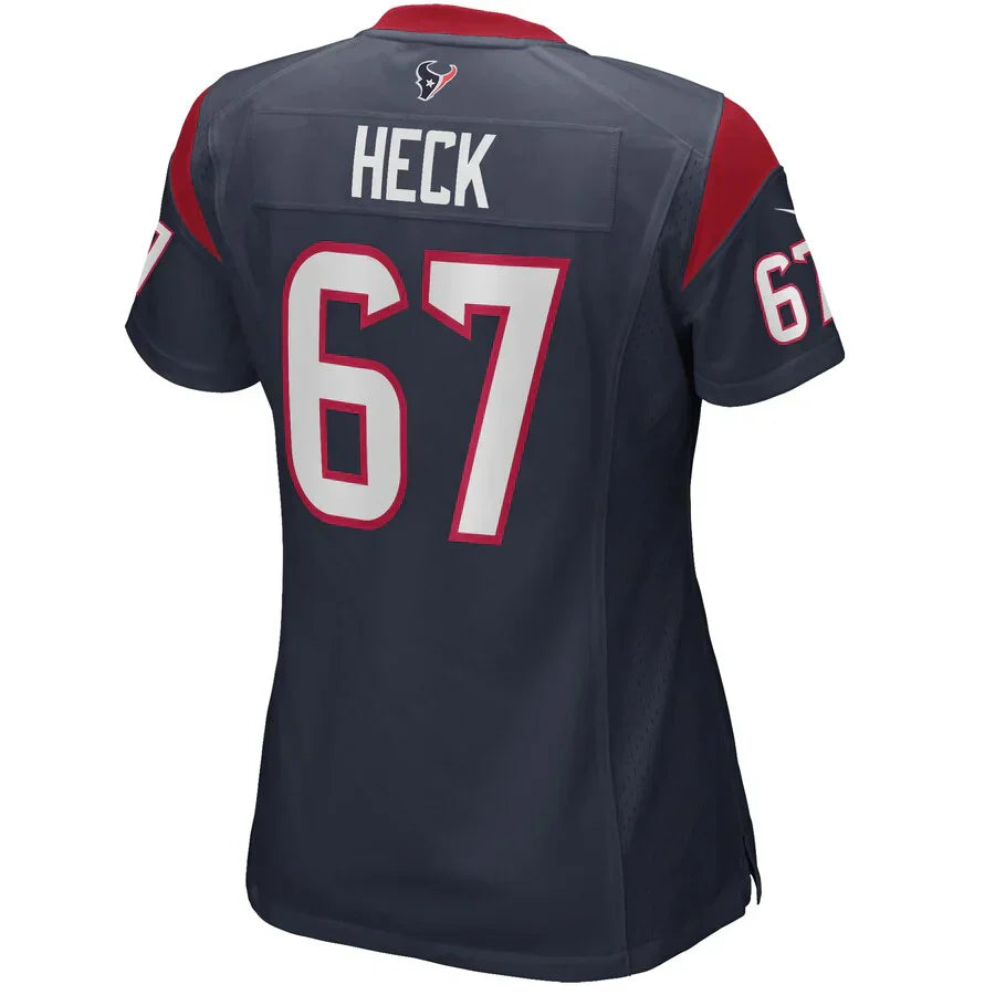 H.Texans #67 Charlie Heck Navy Game Jersey Stitched American Football Jerseys