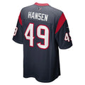 H.Texans #49 Jake Hansen Navy Game Player Jersey Stitched American Football Jerseys