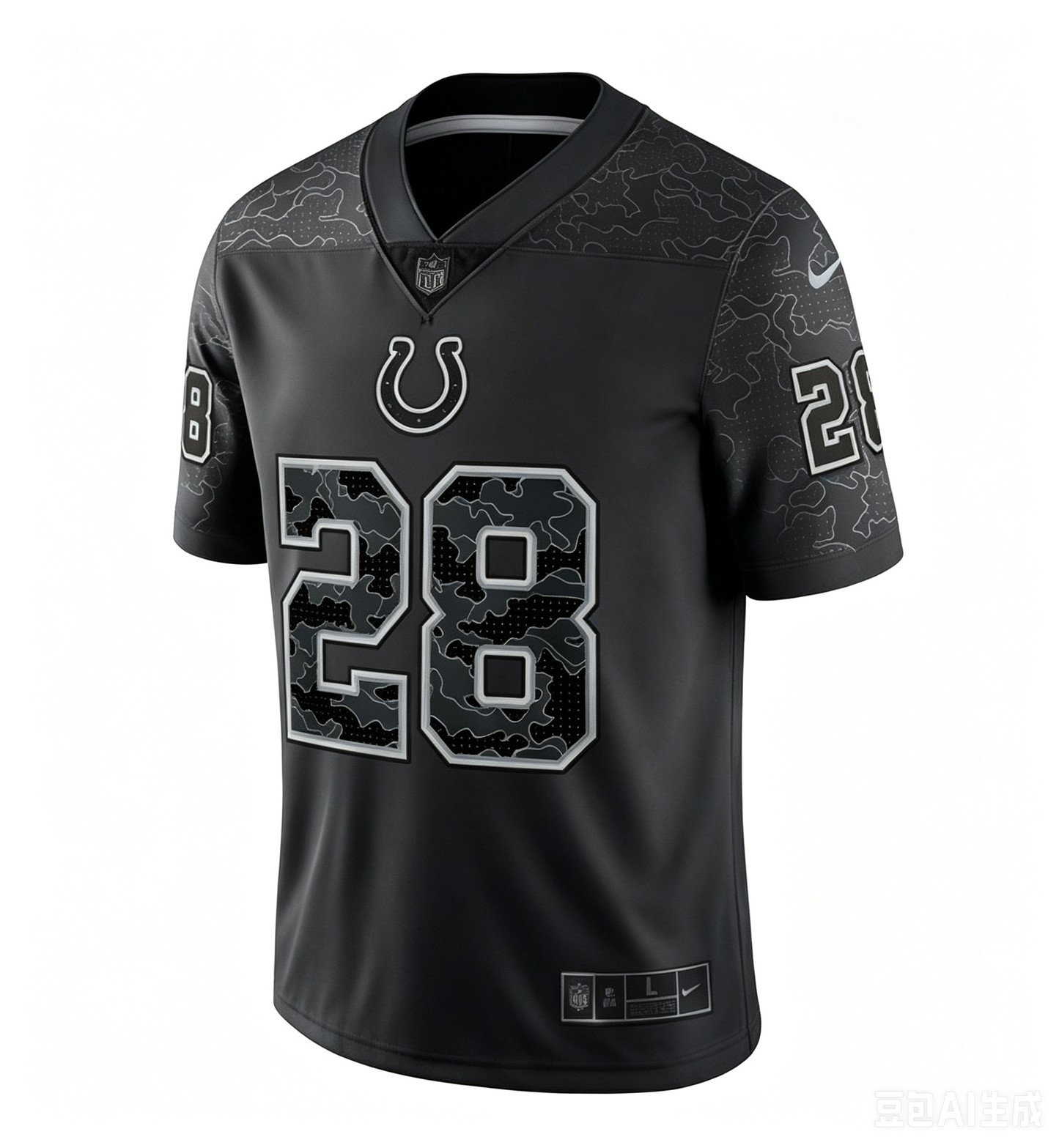 IN.Colts #28 Jonathan Taylor  Black Reflective Limited Stitched American Football Jersey