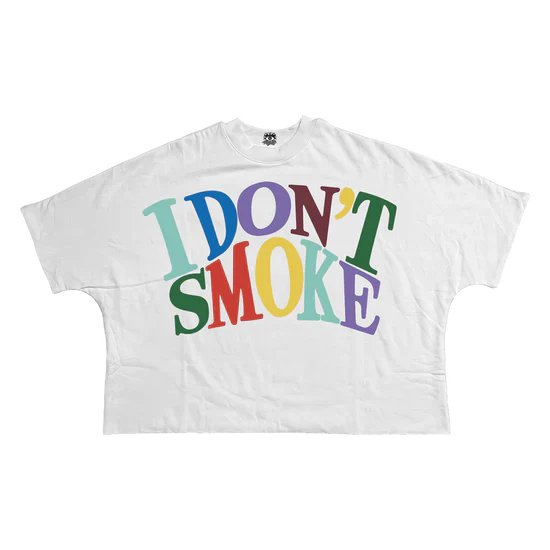 T-Shirt I Dont Smoke Streetwear Cropped Boxy Tee Unisex Cotton 280GSM Heavyweight Cotton Tee