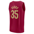 C.Cavaliers #35 Isaac Okoro Supporters Branded 2022-23 Fast Break Replica Jersey Wine Icon Edition Stitched American Basketball Jersey