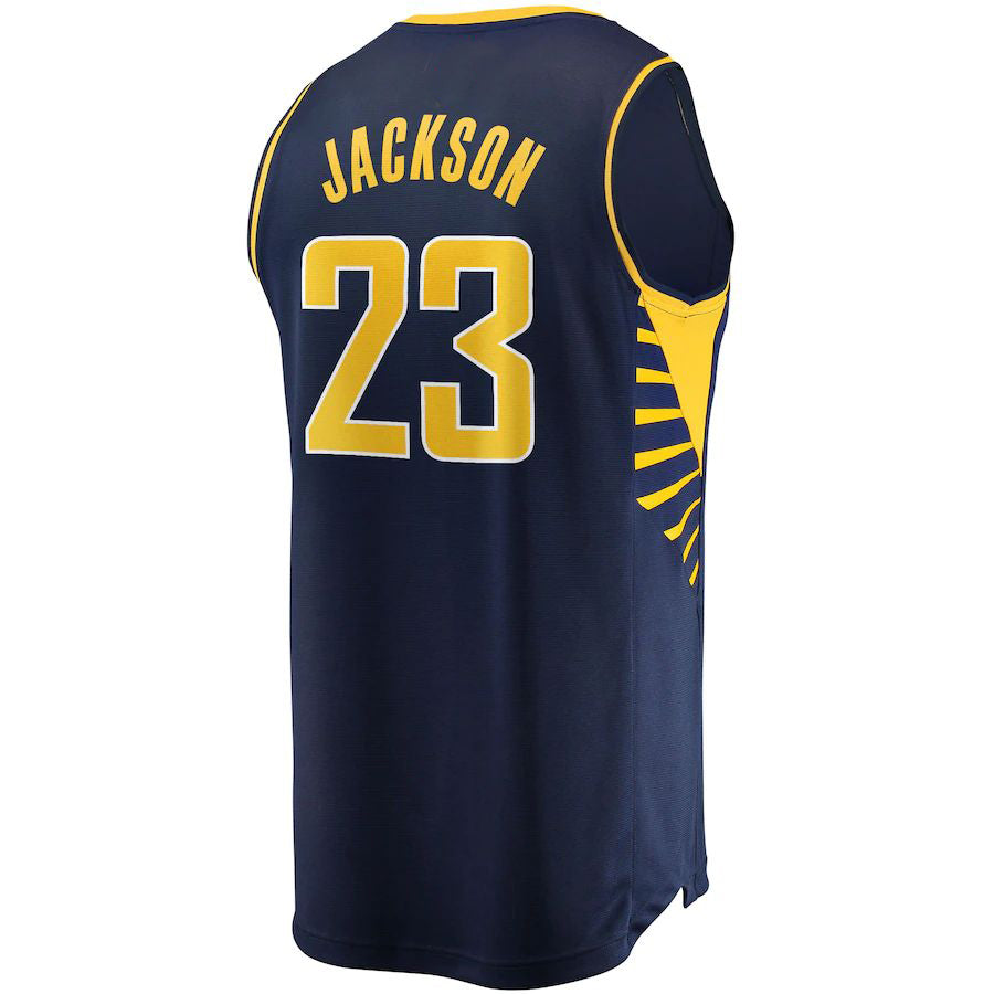 IN.Pacers #23 Isaiah Jackson Supporters Branded 2021-22 Fast Break Replica Jersey Icon Edition Navy Stitched American Basketball Jersey