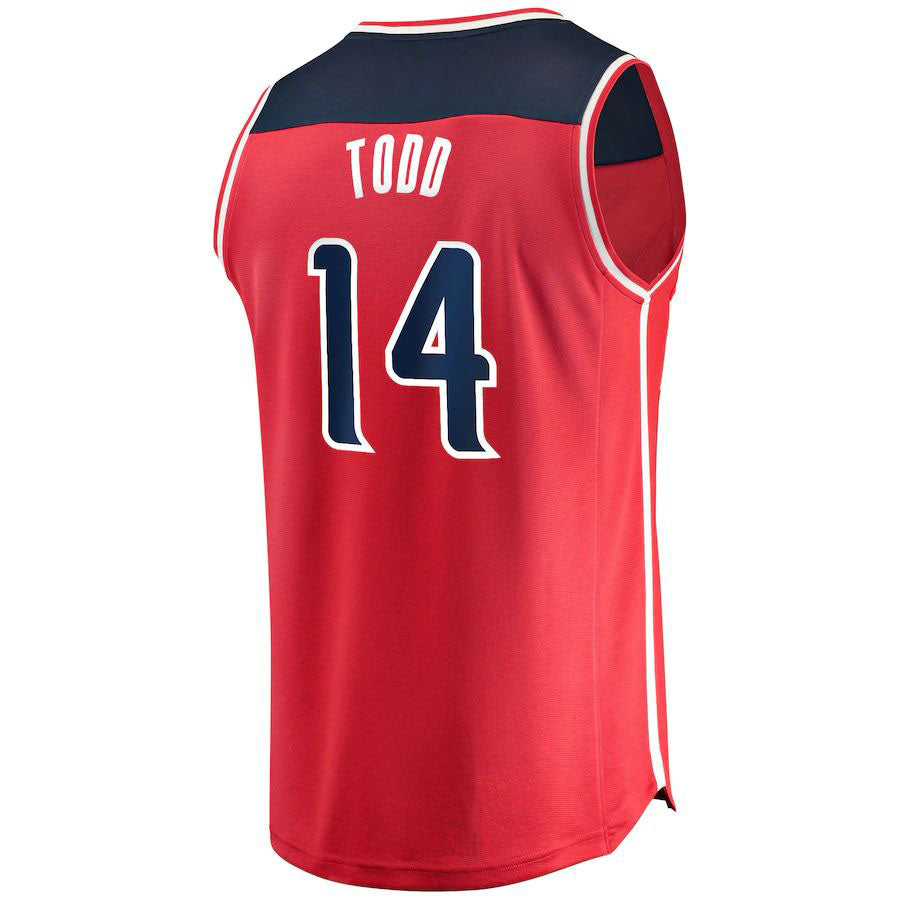 W.Wizards #14 Isaiah Todd Supporters Branded 2 Fast Break Replica Jersey Red Icon Edition Stitched American Basketball Jersey