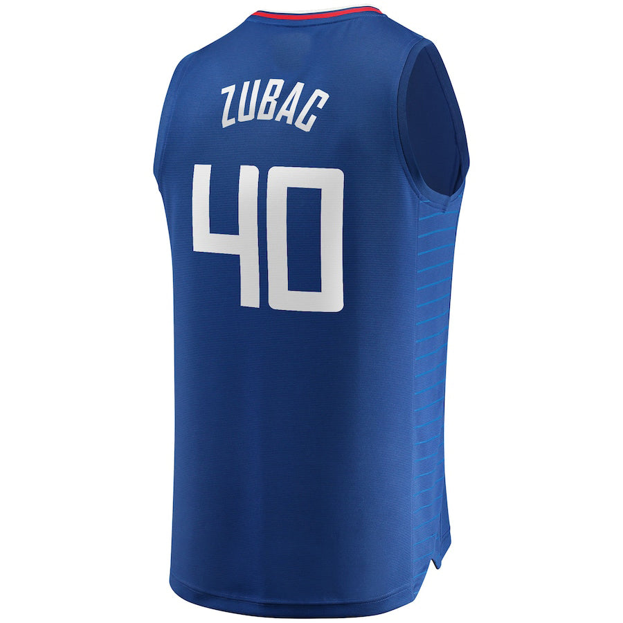 LA.Clippers #40 Ivica Zubac Supporters Branded 2021-22 Fast Break Replica Jersey Icon Edition Royal Stitched American Basketball Jersey