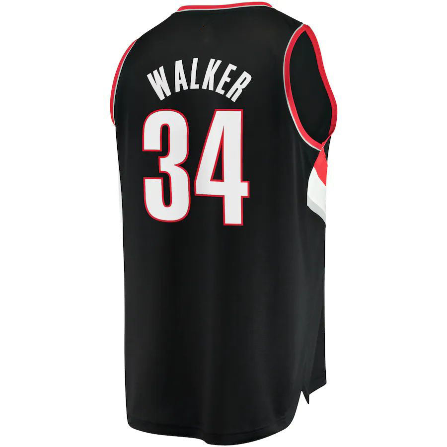 P.Trail Blazers #34 Jabari Walker Supporters Branded 2021-22 Fast Break Replica Jersey Icon Edition Black Stitched American Basketball Jersey