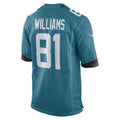J.Jaguars #81 Seth Williams Teal Game Player Jersey Stitched American Football Jerseys