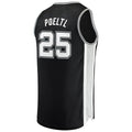 S.Antonio Spurs #25 Jakob Poeltl Supporters Branded Fast Break Replica Jersey Icon Edition Black Stitched American Basketball Jersey