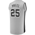 S.Antonio Spurs #25 Jakob Poeltl Supporters Branded Fast Break Replica Player Jersey Statement Edition Silver Stitched American Basketball Jersey