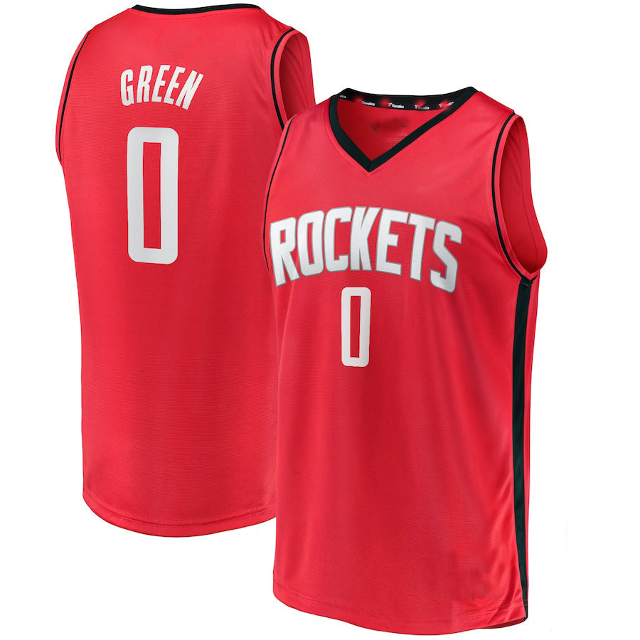 H.Rockets #0 Jalen Green Supporters Branded 2021 Draft First Round Pick Fast Break Replica Jersey Icon Edition Red Stitched American Basketball Jersey