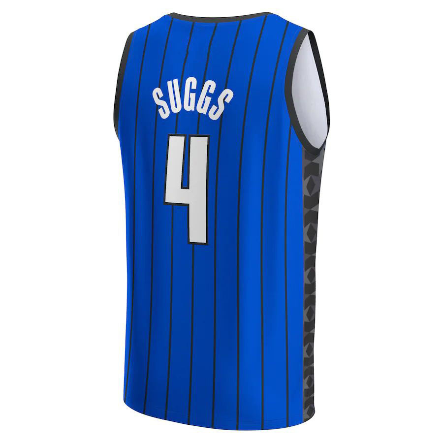 O.Magic #4 Jalen Suggs Supporters Branded 2022-23 Fast Break Player Jersey Royal Statement Edition Stitched American Basketball Jersey