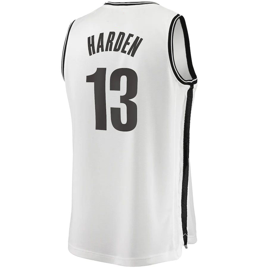 B.Nets #13 James Harden Supporters Branded 2020-21 Fast Break Replica Jersey Association Edition White Stitched American Basketball Jersey