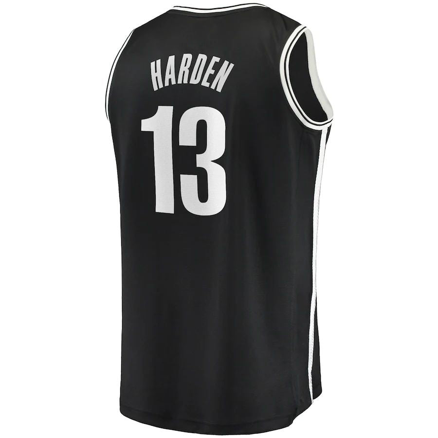 B.Nets #13 James Harden Supporters Branded 2020-21 Fast Break Replica Jersey Black  Icon Edition Stitched American Basketball Jersey