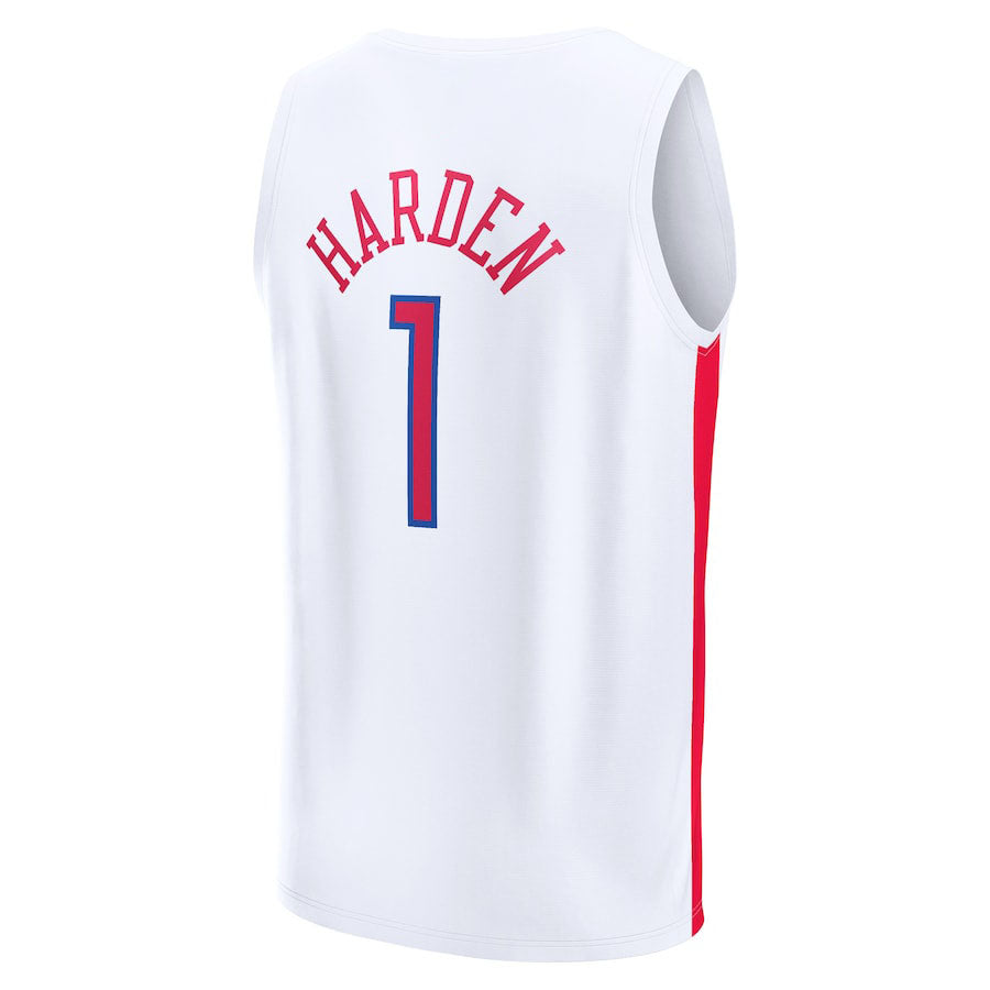 PH.76ers #1 James Harden Supporters Branded 2022-23 Fastbreak Jersey City Edition White Stitched American Basketball Jersey