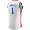 PH.76ers #1 James Harden Supporters Branded Fast Break Replica Jersey Association Edition White Stitched American Basketball Jersey