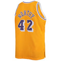 LA.Lakers #42 James Worthy Mitchell & Ness Big & Tall Hardwood Classics Swingman Jersey Gold Stitched American Basketball Jersey