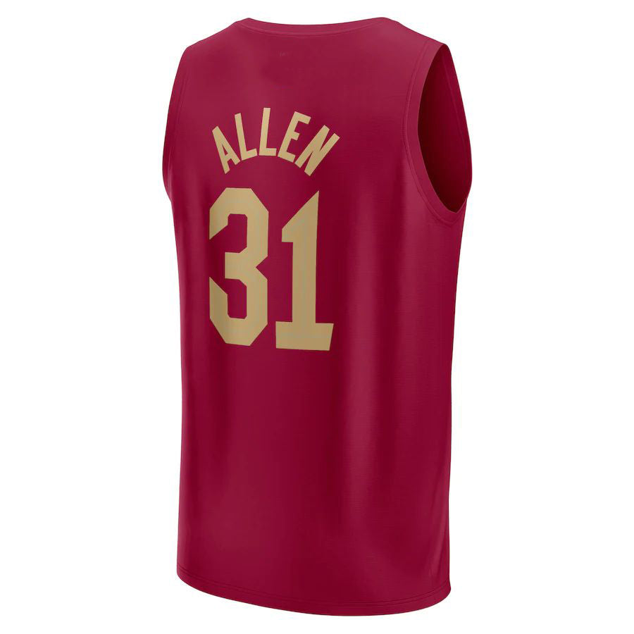 C.Cavaliers #31 Jarrett Allen Supporters Branded 2022-23 Fast Break Replica Jersey Wine Icon Edition Stitched American Basketball Jersey
