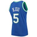 D.Mavericks #5 Jason Kidd Mitchell & Ness 1994-95 Hardwood Classics Swingman Player Jersey Blue Stitched American Basketball Jersey