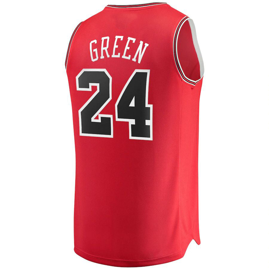C.Bulls #24 Javonte Green Supporters Branded 2021-22 Fast Break Replica Jersey Icon Edition Red Stitched American Basketball Jersey