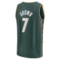 B.Celtics #7Jaylen Brown Supporters Branded 2022-23 Fastbreak Jersey  City Edition Kelly Green Stitched American Basketball Jersey