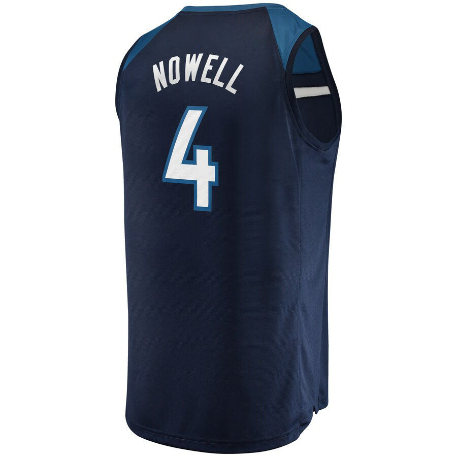 M.Timberwolves #4 Jaylen Nowell Supporters Branded  Fast Break Replica Jersey Icon Edition Navy Stitched American Basketball Jersey