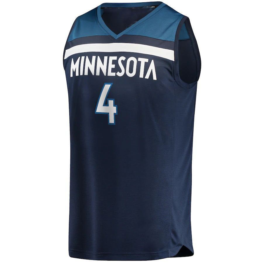M.Timberwolves #4 Jaylen Nowell Supporters Branded  Fast Break Replica Jersey Icon Edition Navy Stitched American Basketball Jersey