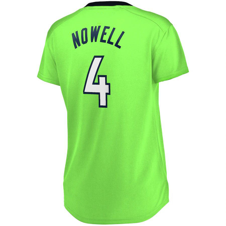 M.Timberwolves #4 Jaylen Nowell Supporters Branded Women's Fast Break Replica Jersey Green Statement Edition Stitched American Basketball Jersey