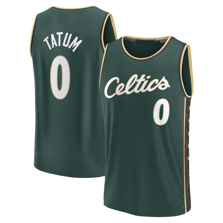 B.Celtics #0 Jayson Tatum Supporters Branded 2022-23 Fastbreak Jersey City Edition Kelly Green Stitched American Basketball Jersey