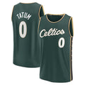 B.Celtics #0 Jayson Tatum Supporters Branded 2022-23 Fastbreak Jersey City Edition Kelly Green Stitched American Basketball Jersey
