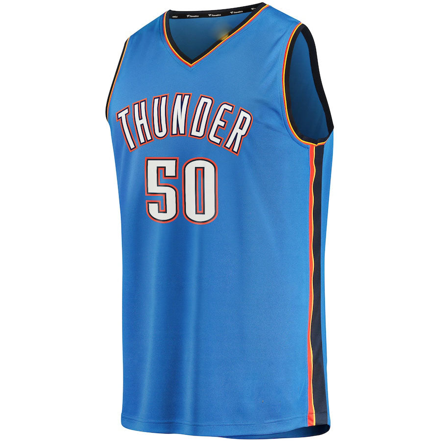 OC.Thunder #50 Jeremiah Robinson-Earl Supporters Branded 2021-22 Fast Break Replica Jersey Icon Edition Blue Stitched American Basketball Jersey