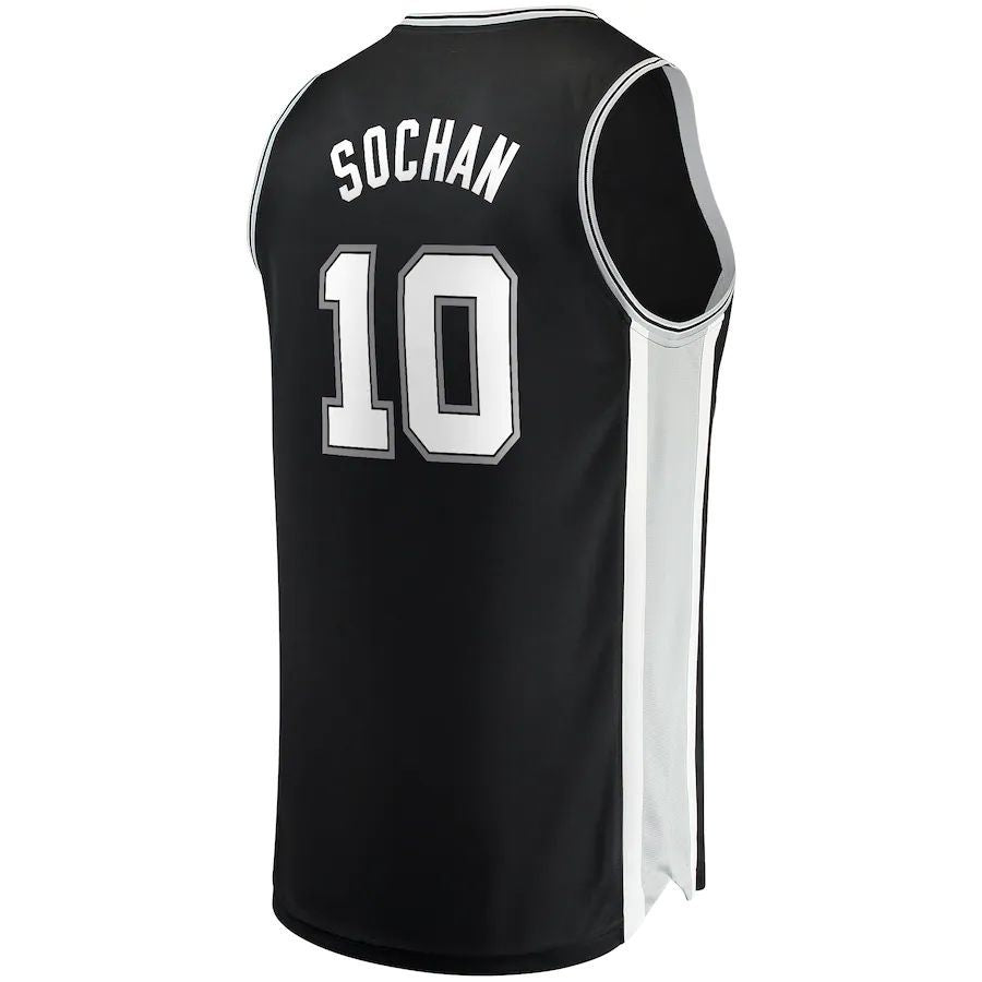 S.Antonio Spurs #10 Jeremy Sochan Supporters Branded 2022 Draft First Round Pick Fast Break Replica Jersey Icon Edition Black Stitched American Basketball Jersey