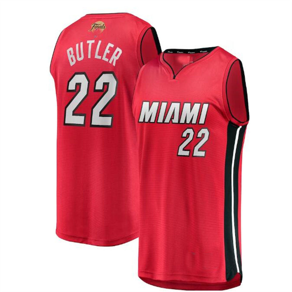 M.Heat #22 Jimmy Butler Supporters Branded 2023 Finals Fast Break Player Jersey - Statement Edition - Red Stitched American Basketball Jersey