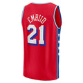 PH.76ers #21 Joel Embiid Supporters Branded 2022-23 Fast Break Replica Player Jersey Statement Edition  Red Stitched American Basketball Jersey